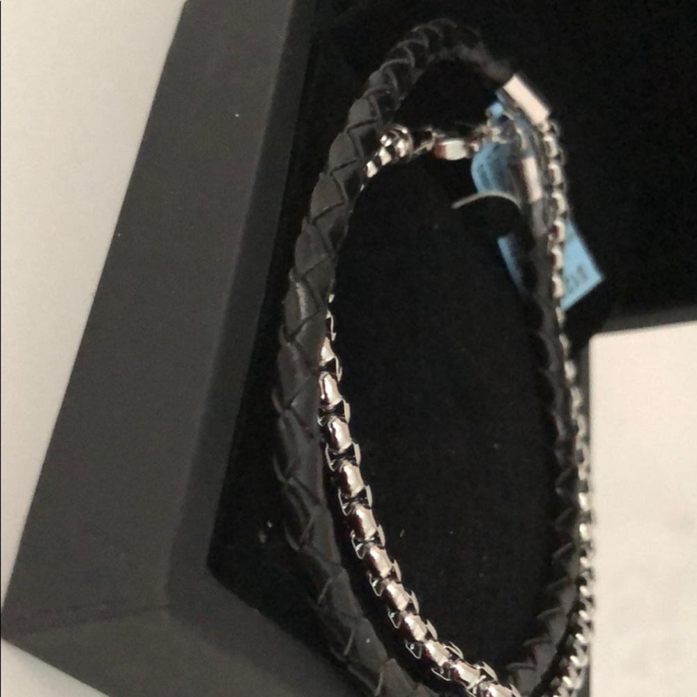 SIMPLY VERA UNISEX STAINLESS STEEL LEATHER WRAP - Picture 12 of 16